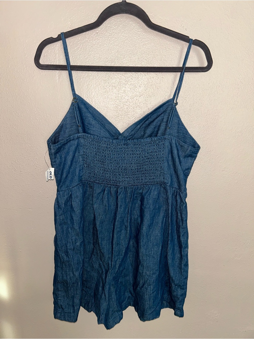 Old Navy Blue Denim-Style Spaghetti Strap Romper - Picture 2 of 4